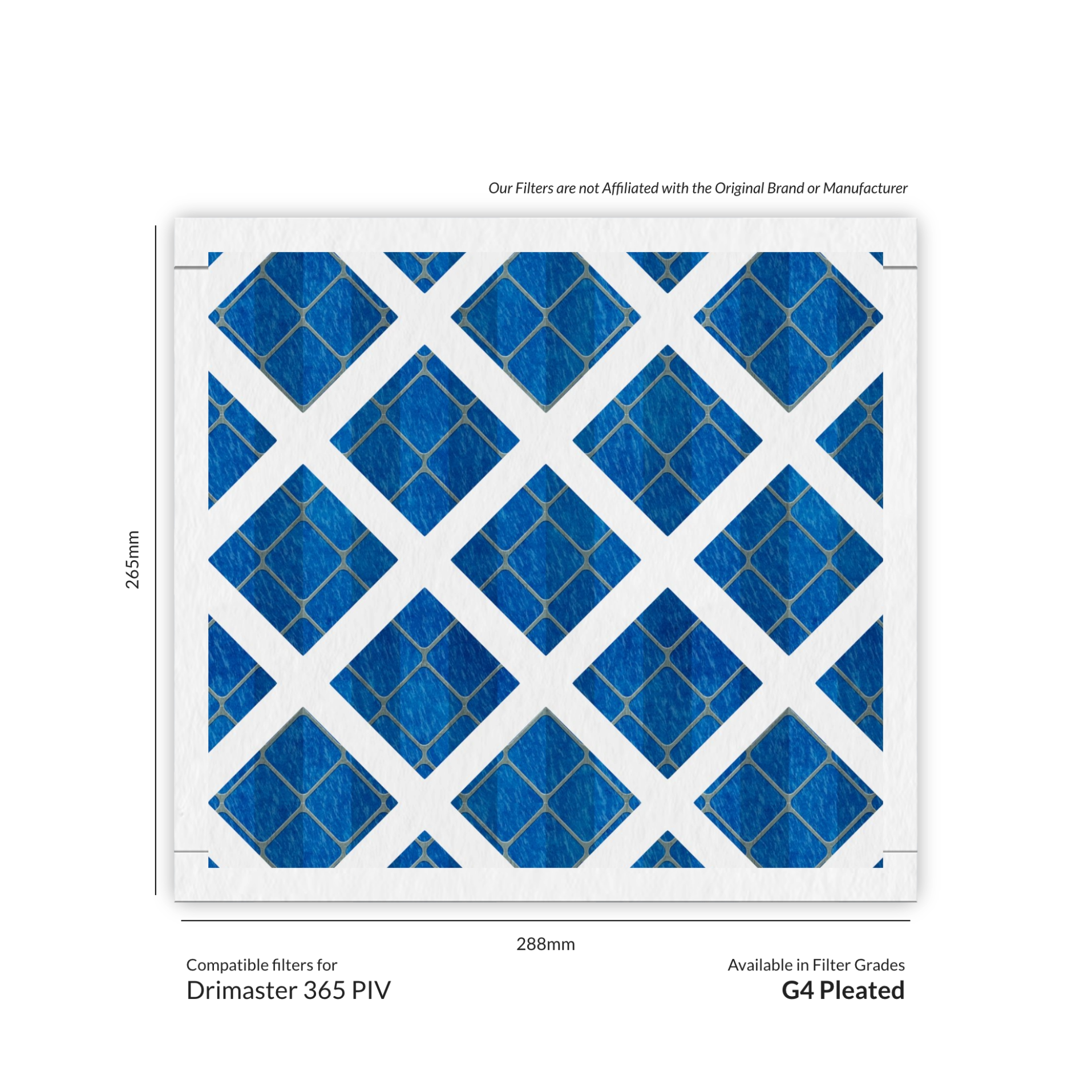 Dimensions and Filter Grades of Nuaire Drimaster 365 Filter Replacement from MVHR.shop